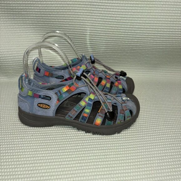 Keen Whisper Raya Fusion Sandals Closed Toe Hiking Shoe Kids Size 2 Rainbow - Picture 1 of 9